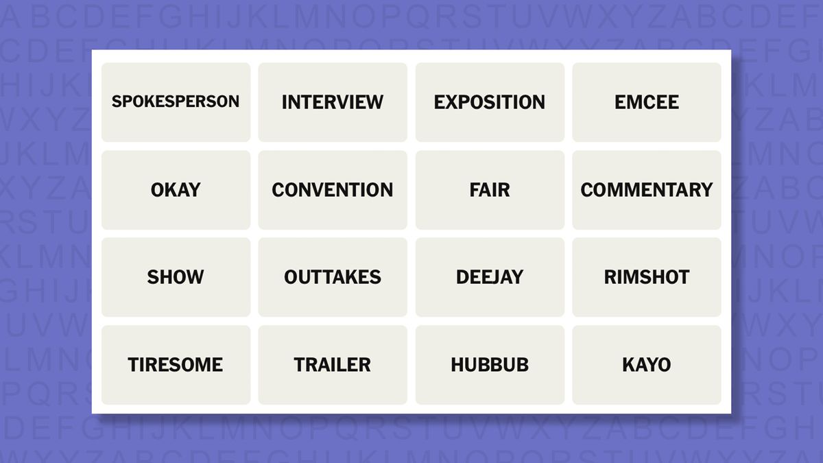 NYT Connections hints for game 975 on a purple background