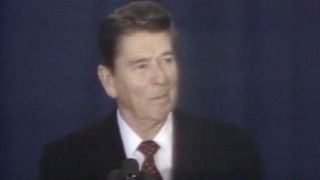 Ronald Reagan giving speech