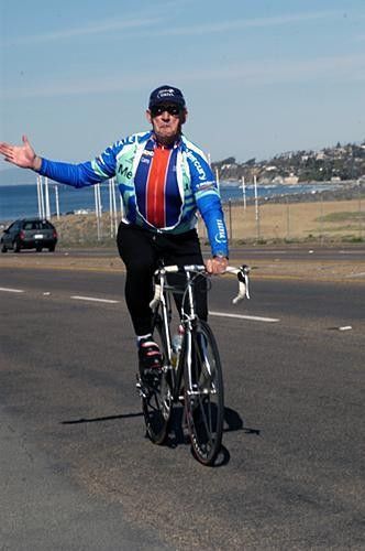 Eddie B seems to think he is the first to the sprint line.