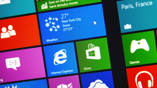 A close up of the Windows 8 UI 