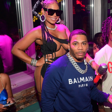 Ashanti and Nelly attend I Love R&B Mondays at Greenhaus ATL on October 30, 2023 in Atlanta, Georgia.