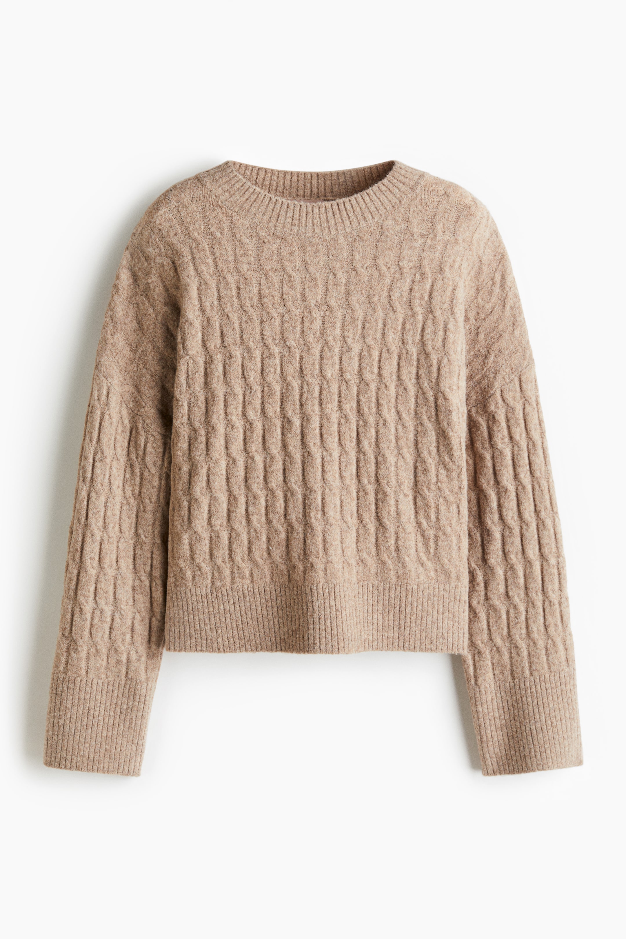 Cable-Knit Sweater - Beige