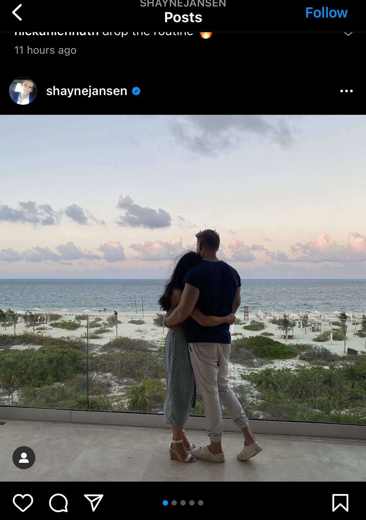 Shayne's Instagram about Natalie and Shaina