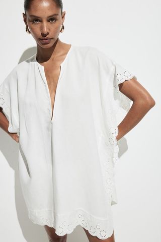 Beach Kaftan With Eyelet Embroidery