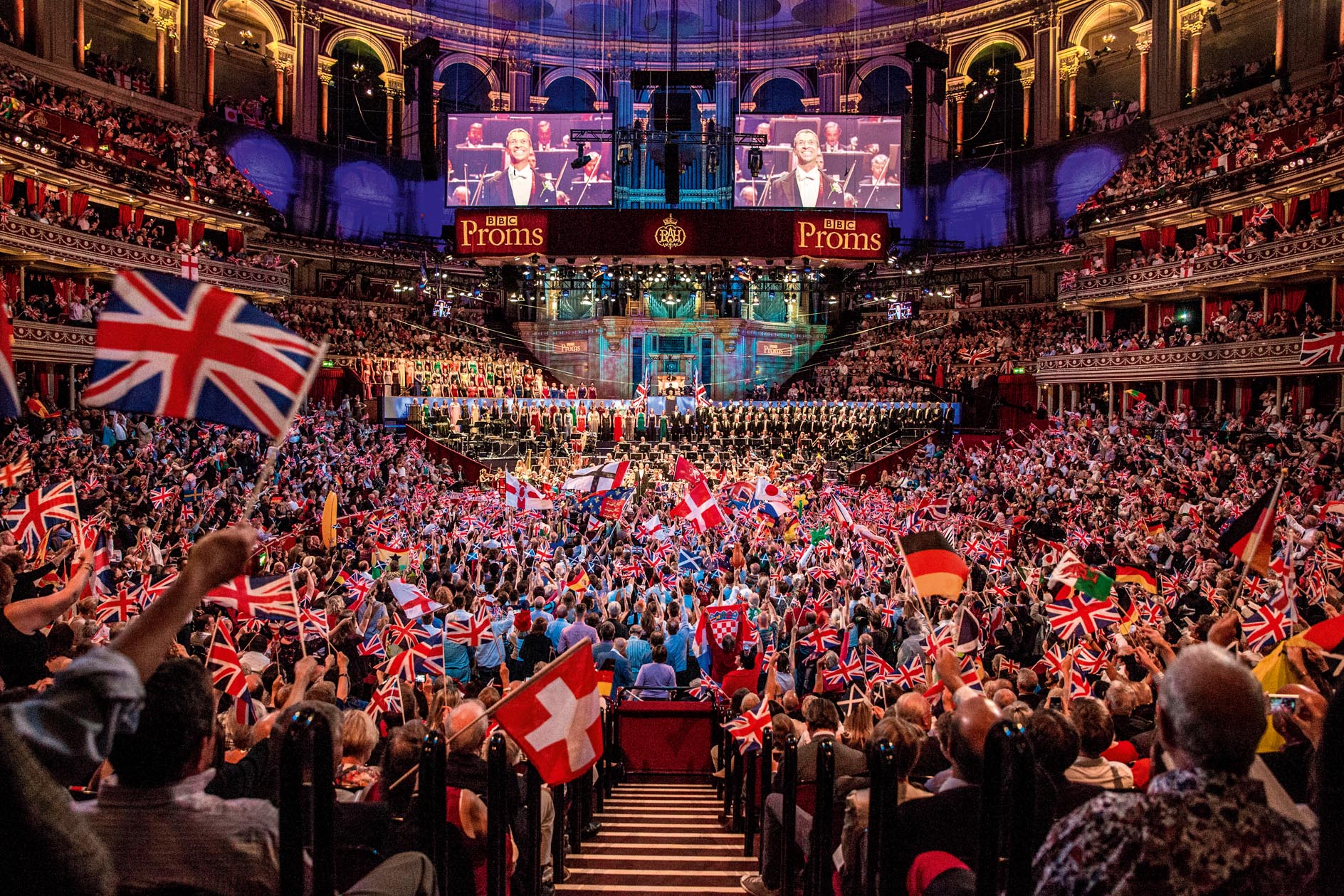 A sight like no other: The Last Night of the Proms at Royal Albert Hall, London.