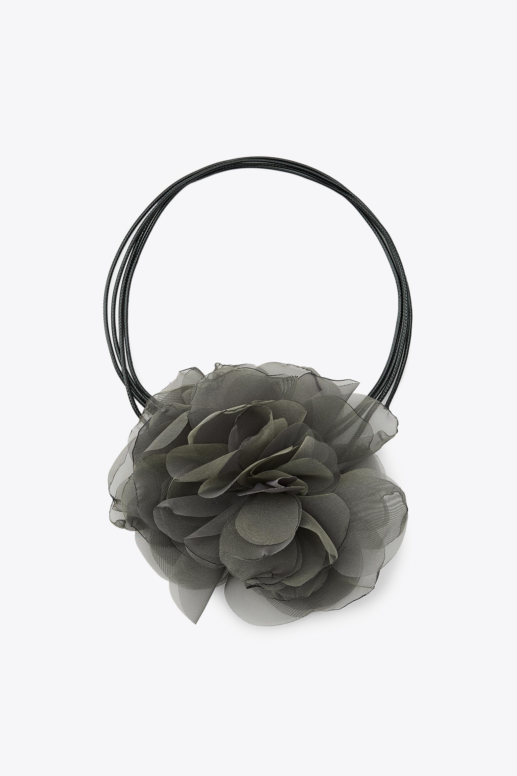 Fabric Flower Necklace