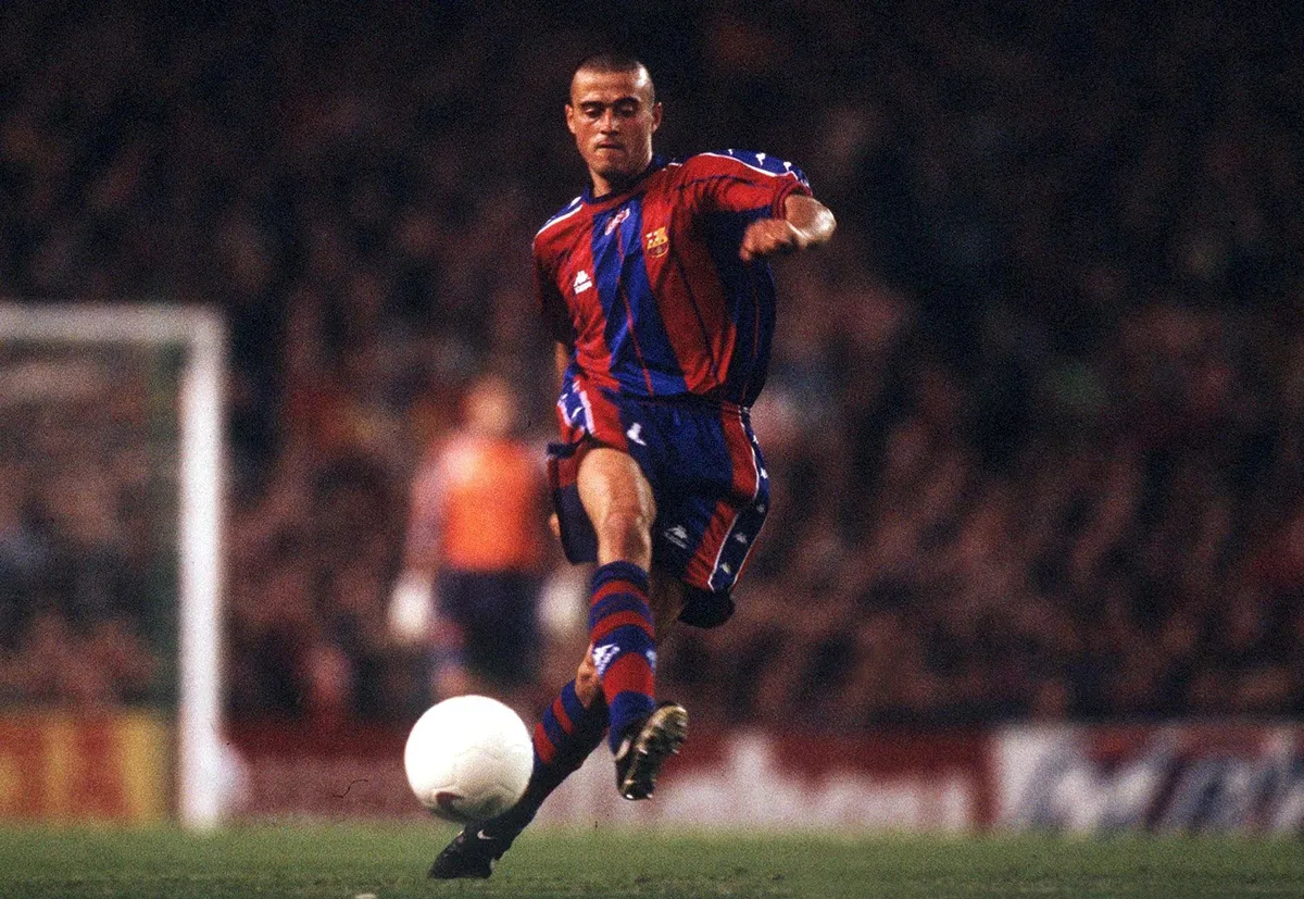Luis Enrique in action for Barcelona in 1998.