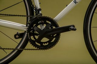 Detail of 2x chainset fitted to a Ribble Endurance 725 road bike