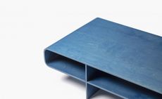 Detail of Barber Osgerby Loop table in blue, 25th anniversary edition