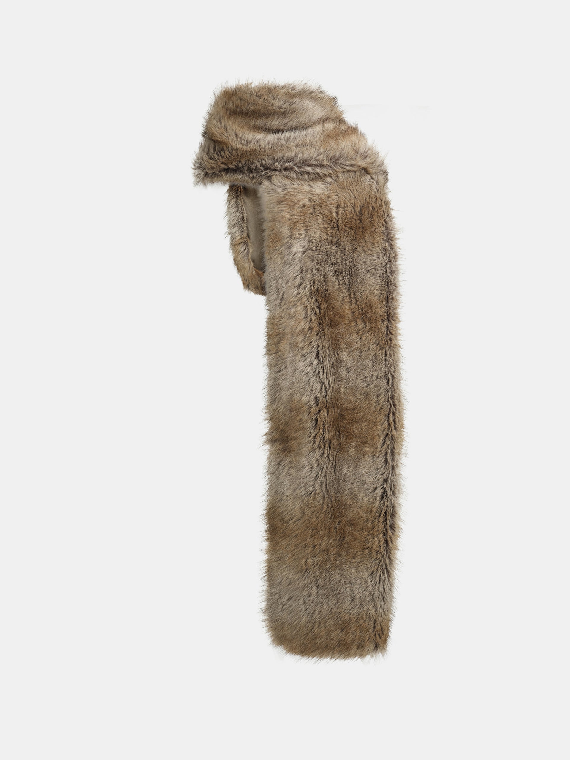 Faux Shearling Scarf, Brown