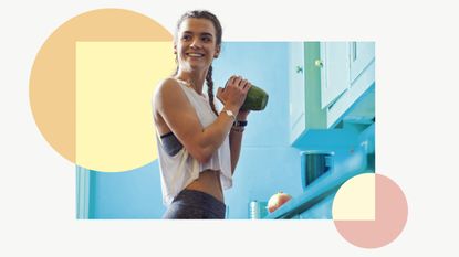 What to eat after a workout: A woman drinking a smoothie