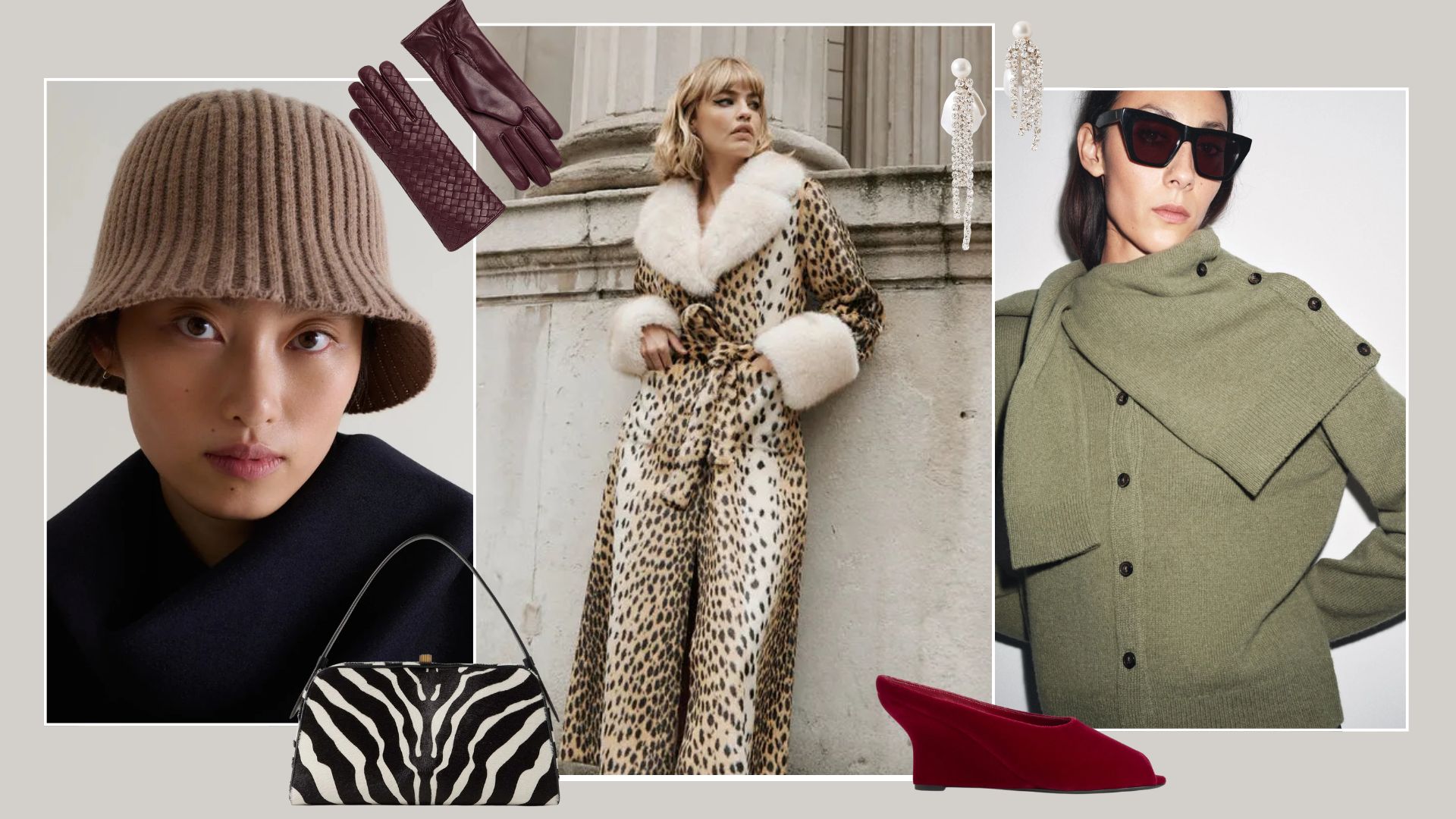 Looks and products from Khaite, Zara, Bottega Veneta, Rise &amp; Fall and Queens of Archive