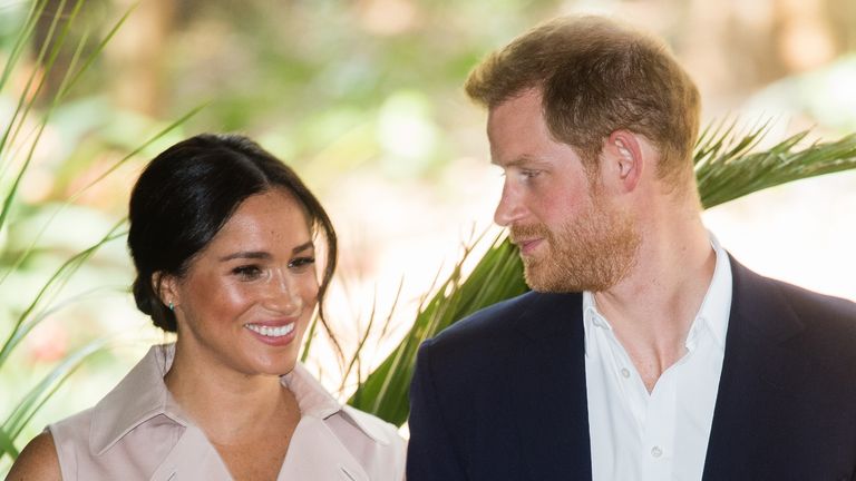 Prince Harry, Duke of Sussex and Meghan, Duchess of Sussex visit the British High Commissioner's residence to attend an afternoon reception to celebrate the UK and South Africa’s important business and investment relationship