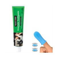 Nutri-Vet Chicken Flavored Enzymatic Toothpaste, 2.5-oz tube + Jasper Finger Dog &amp; Cat Toothbrush