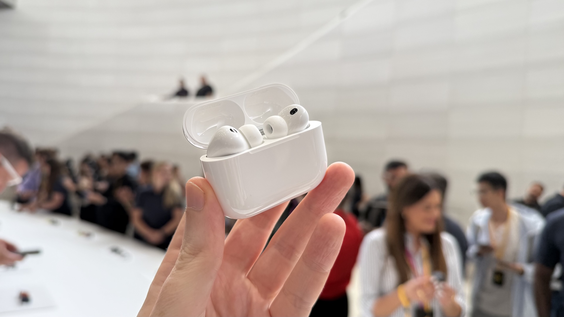 Images of the product launch for iPhone 17 at Apple's HQ in Cupertino