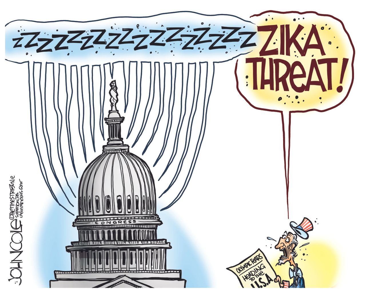 Editorial Cartoon U.S. Zika 2016