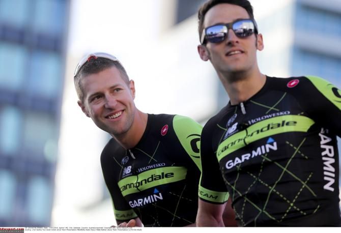 The Cannondale Garmin riders model their new team kit