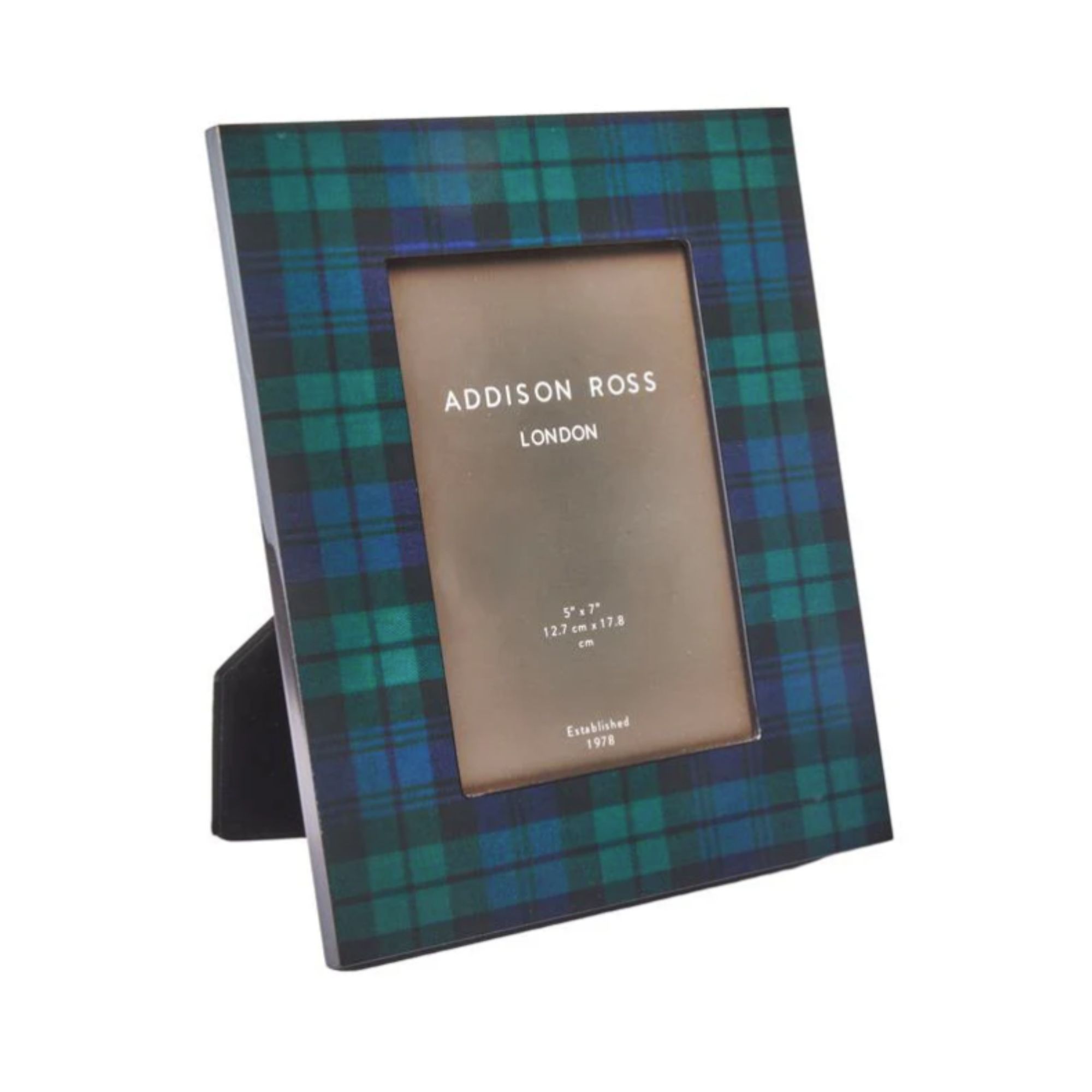 Green and blue plaid picture frame