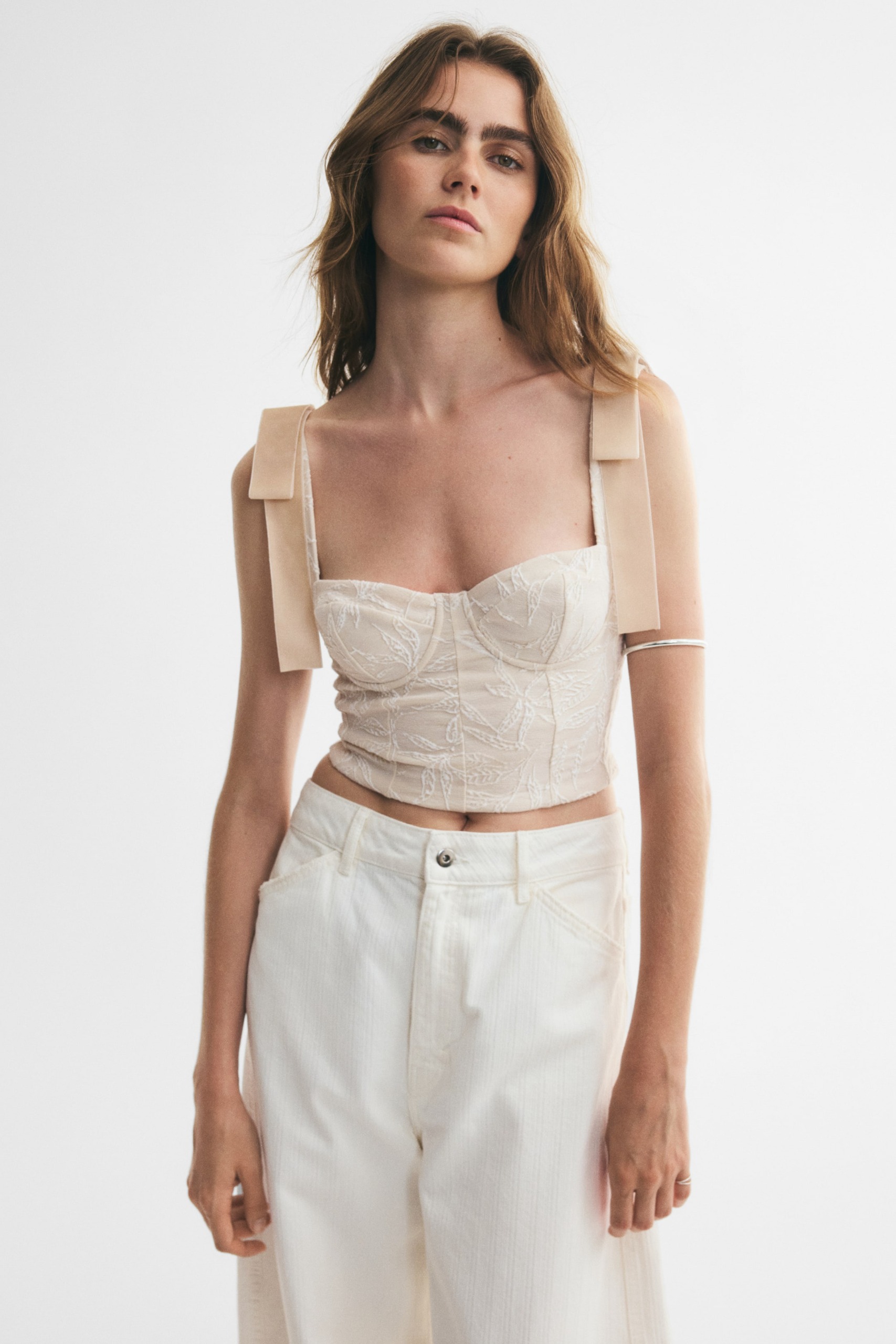 Bow-Detail Bustier Top