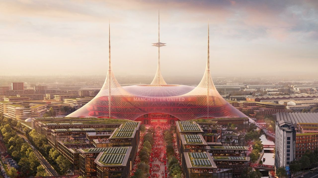 Architect&#039;s impression of the new 100,000-seater Manchester United stadiumium 