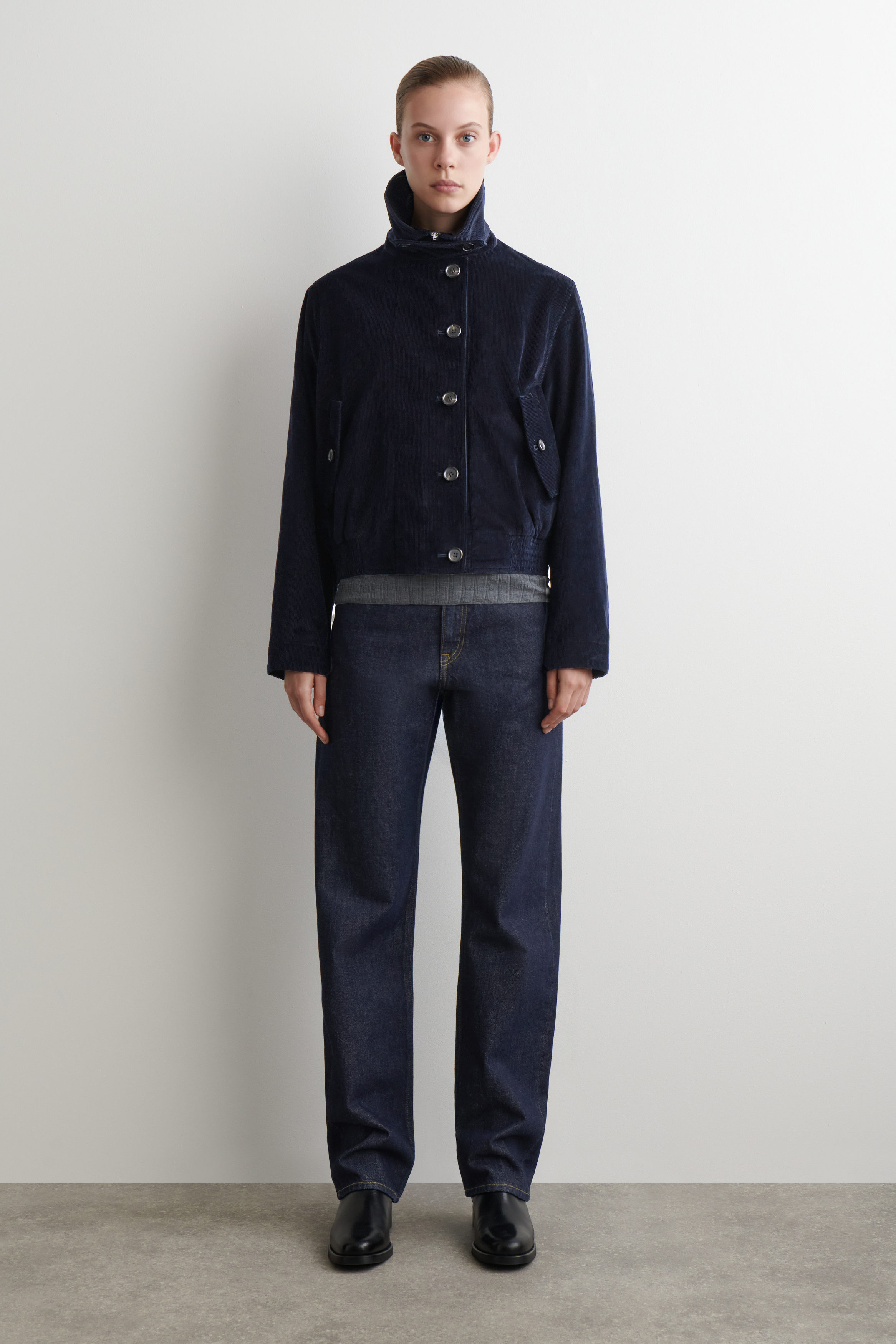 Corduroy Funnel-Neck Jacket