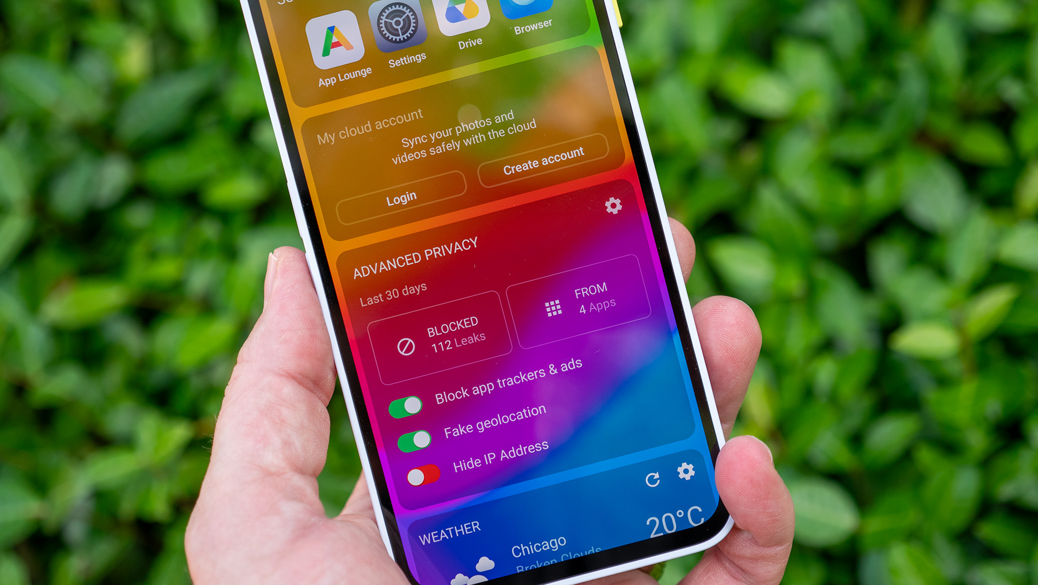The advanced privacy widget on a Fairphone 6 running Murena /e/os