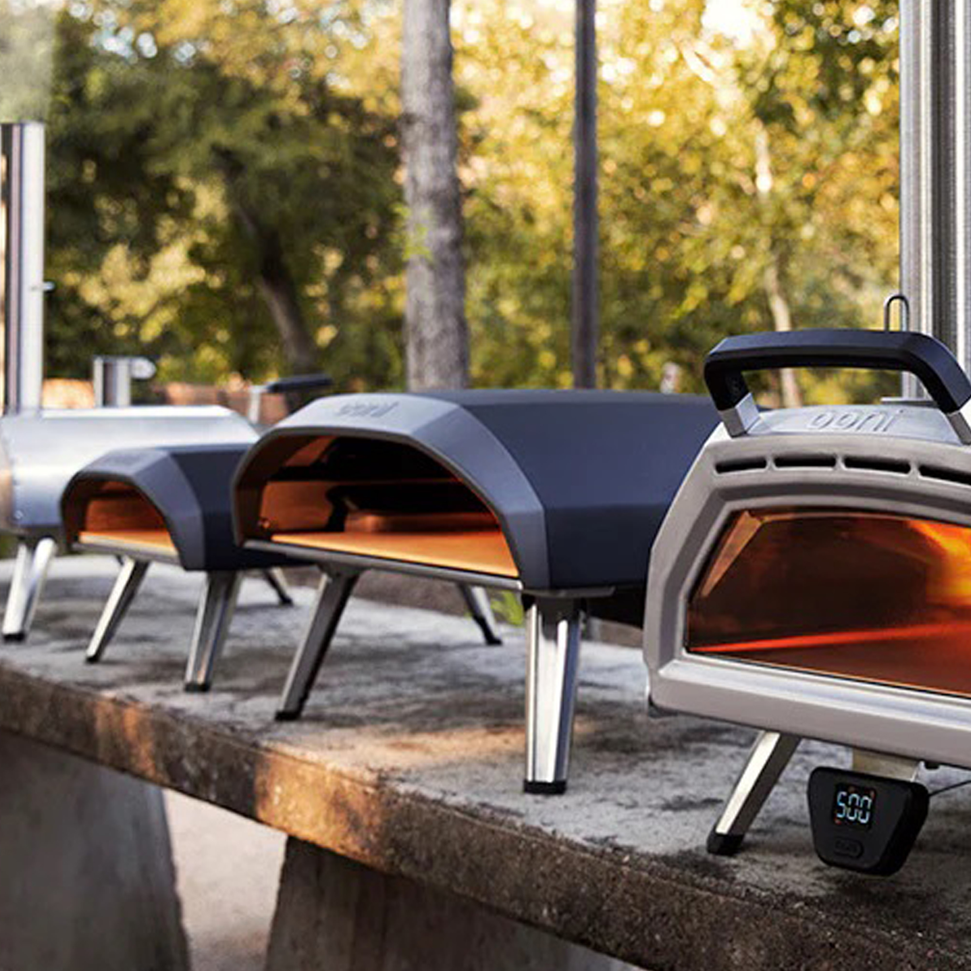 Image of Ooni pizza oven line up in promotional image