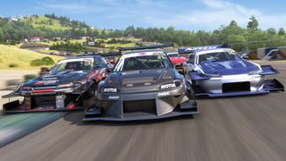 An official screenshot of a high-speed race through Japan in Forza Horizon 6.