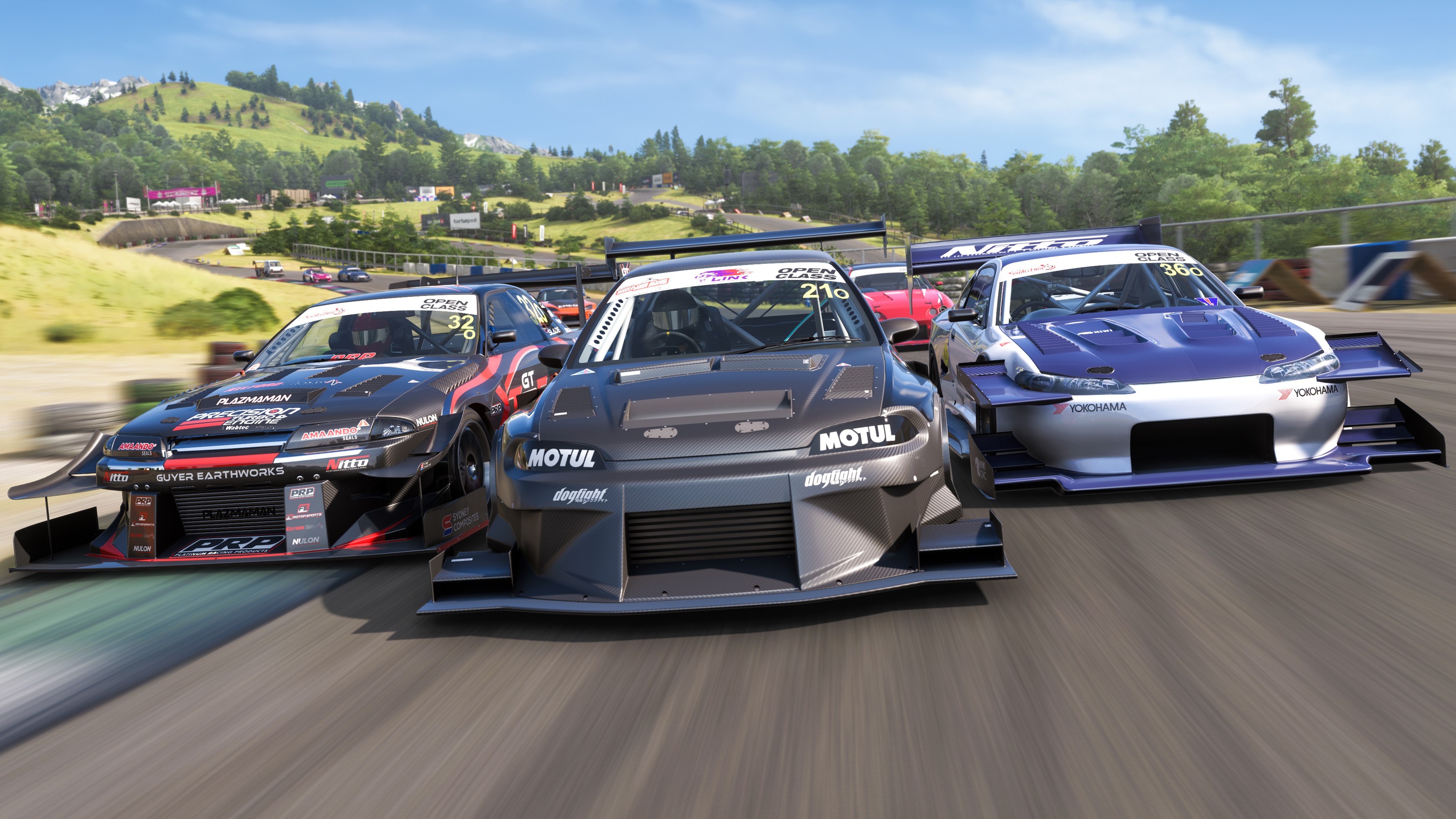 An official screenshot of a high-speed race through Japan in Forza Horizon 6.