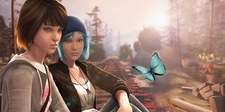 Max and Chloe watch a butterfly in Life Is Strange.