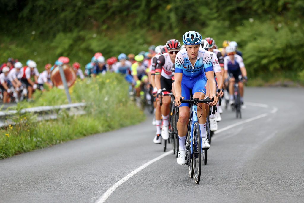 SAN SEBASTIAN SPAIN JULY 30 Jan Maas of Netherlands and Team BikeExchange Jayco leads the peloton during the 42nd Donostia San Sebastian Klasikoa 2022 Mens Elite a 2248km race from San Sebastian to San Sebastian Klasikoa2022 on July 30 2022 in San Sebastian Spain Photo by Gonzalo Arroyo MorenoGetty Images