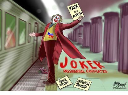 Political Cartoon U.S. Joker Democratic Presidential Candidates