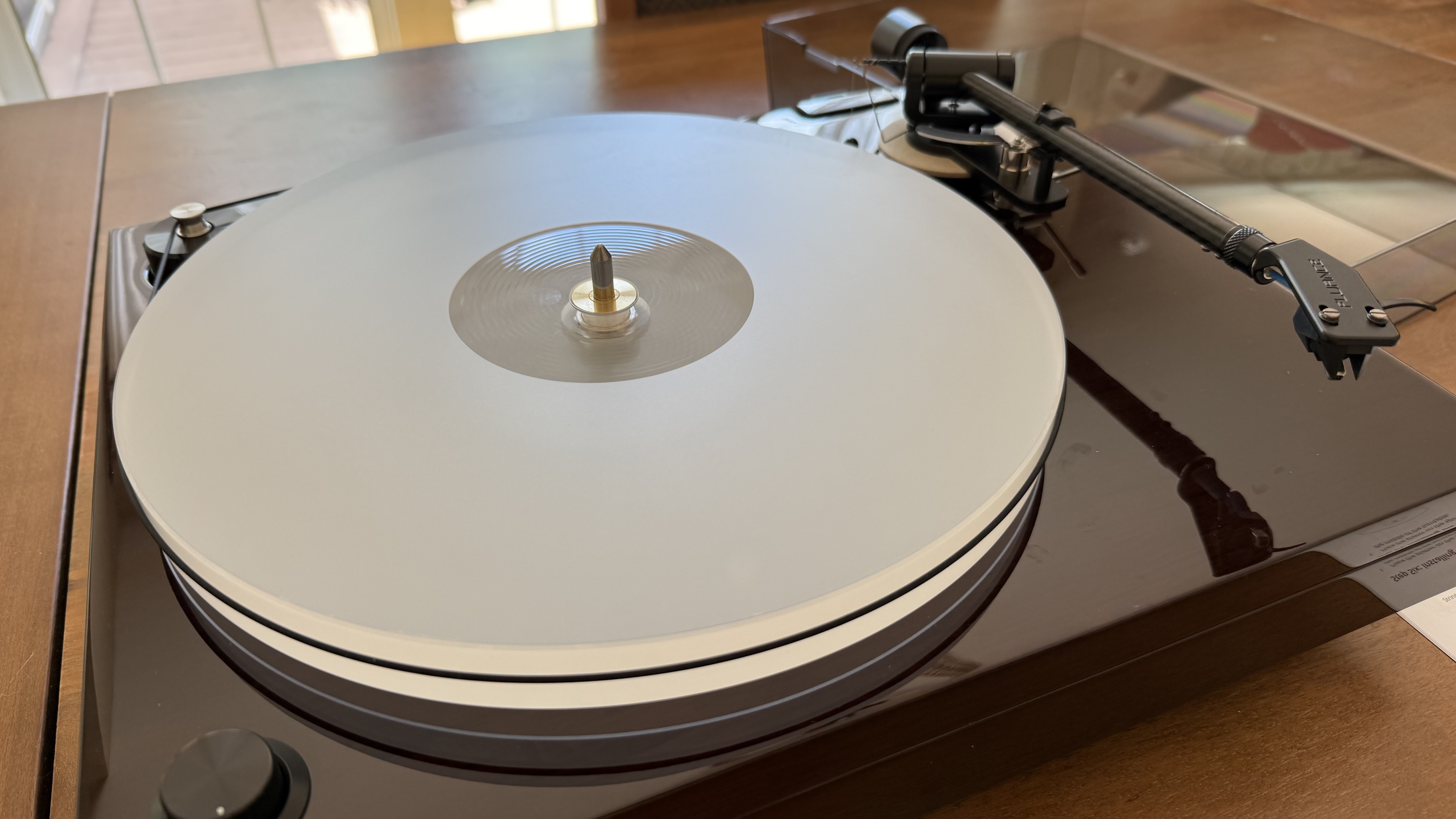 Fluance RT87's acrylic platter is hefty, weighing about four pounds.