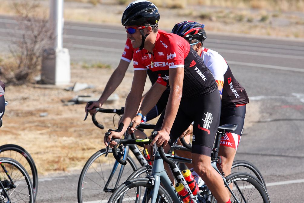 Alberto Contador rides in Tucson with the Polartec-Kometa team run by his foundation