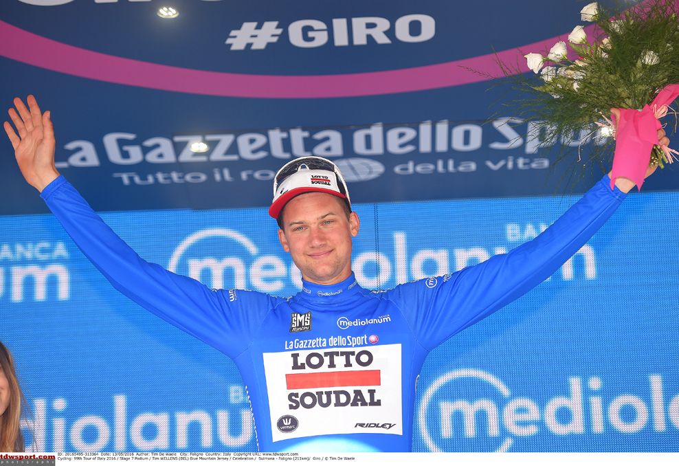 Tim Wellens takes the blue jersey as leader of the mountains classification