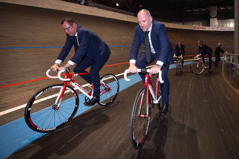 Wilfried Peeters and tom Steels at the Etixx-QuickStep presentation.