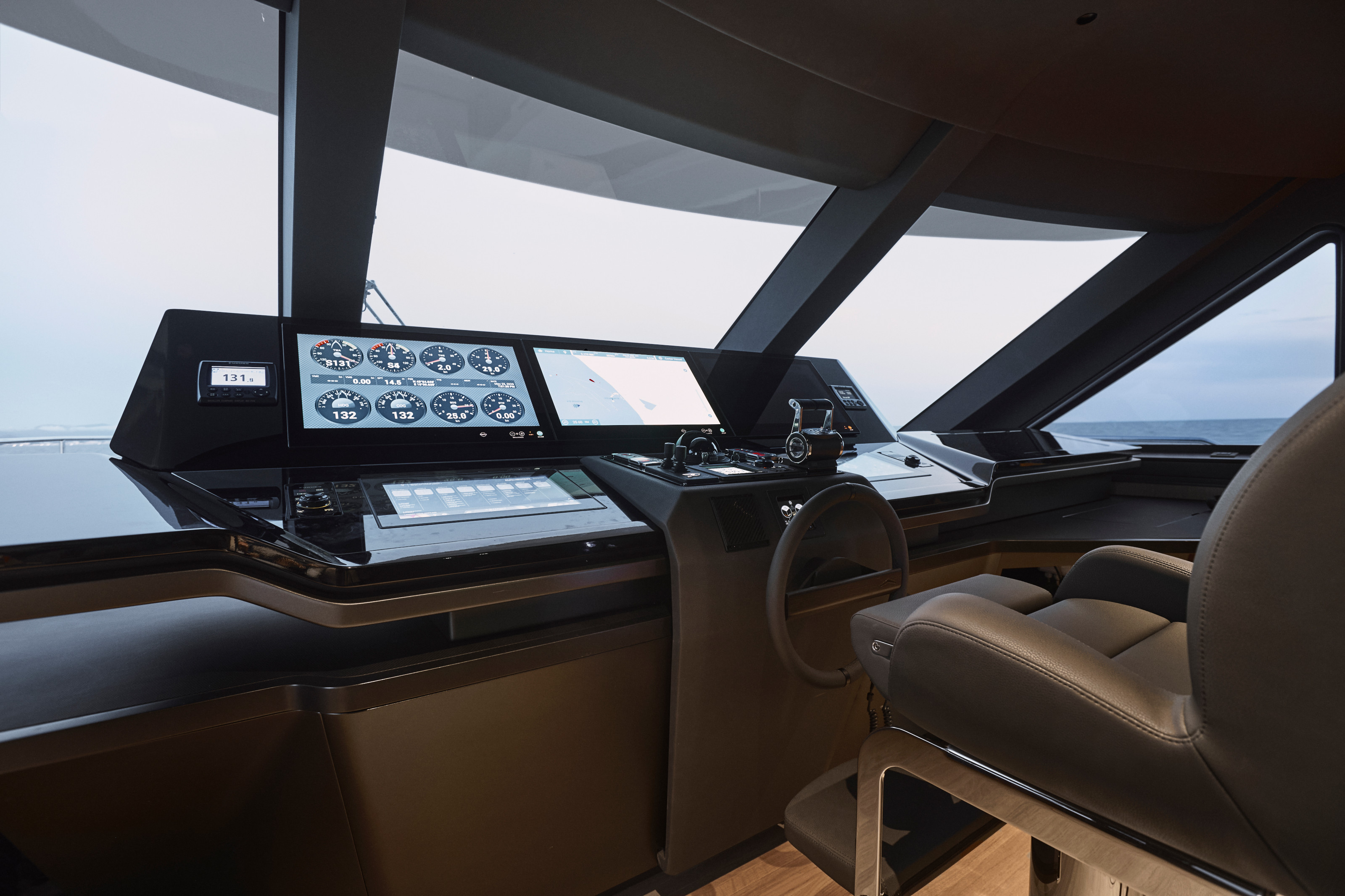 The wheelhouse on the Grande Trideck