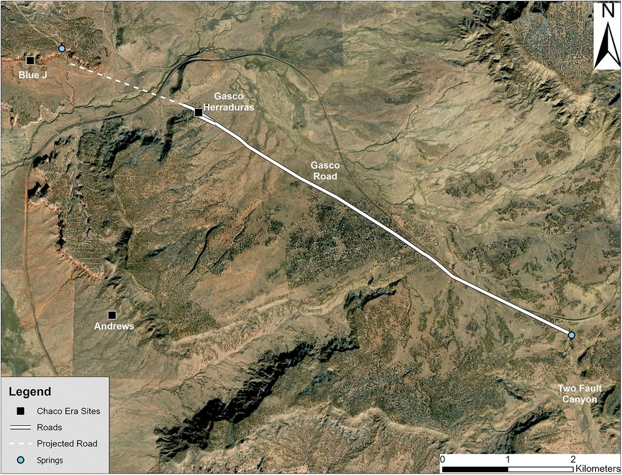 A map of the road's path
