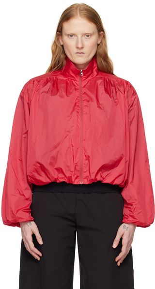 Red Shirred Jacket