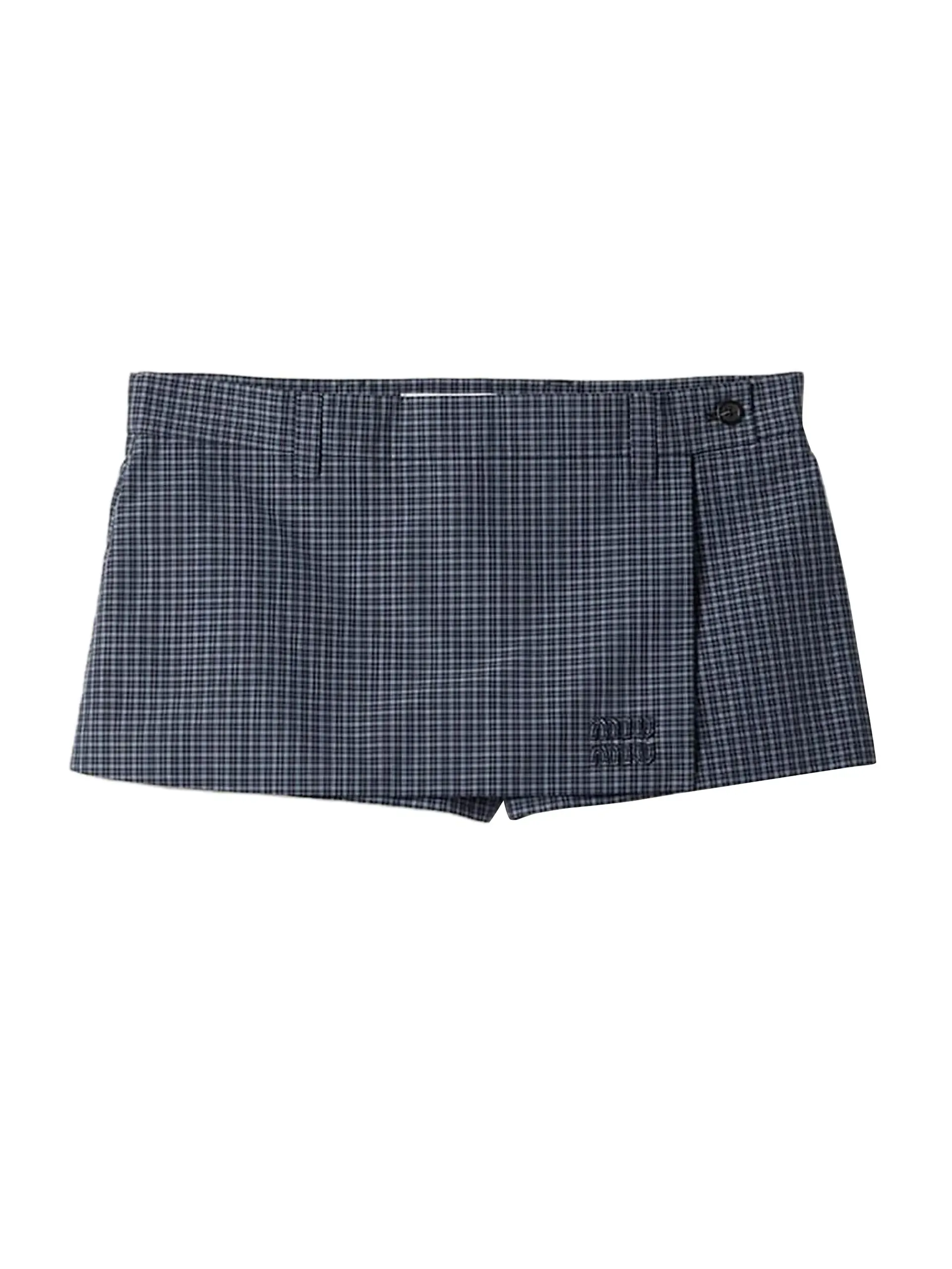 Checked Technical Fabric Mini Skort