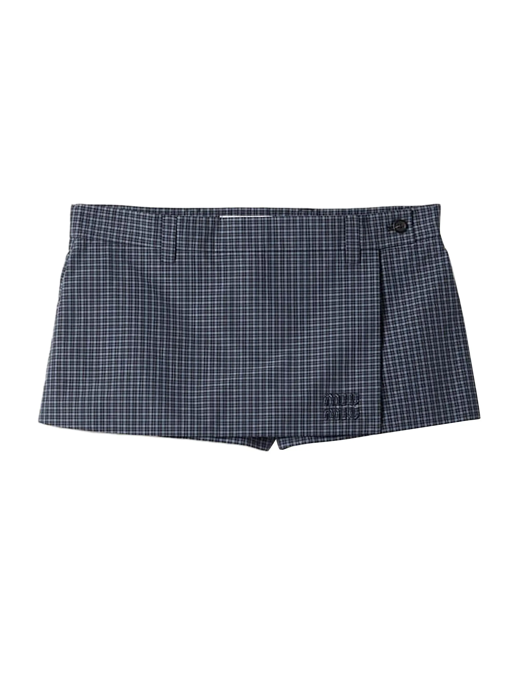 Checked Technical Fabric Mini Skort