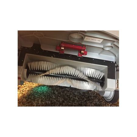 The bObi Pet has a rolling bristle brush to help it gather debris from flooring.