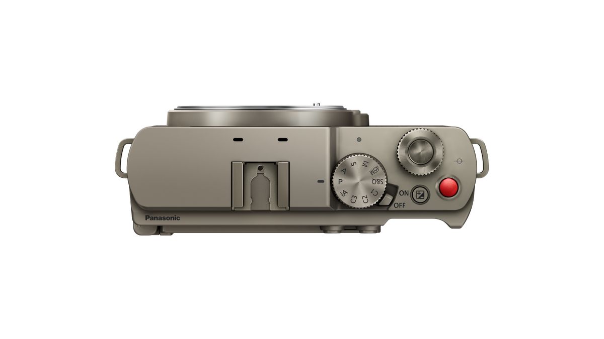 Panasonic Lumix S9 Titanium Gold against a white background