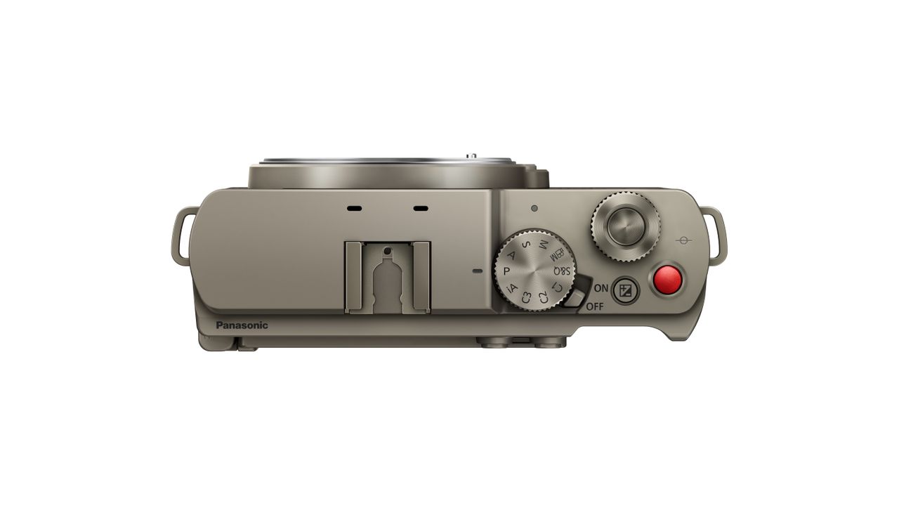 Panasonic Lumix S9 Titanium Gold against a white background