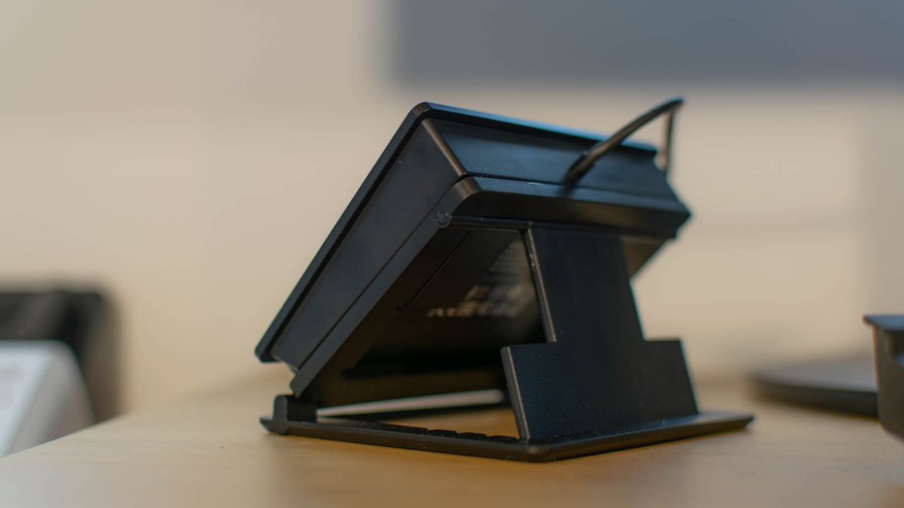 Close-up of Elgato Stream Deck stand