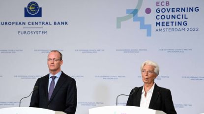 European Central Bank (ECB) President Christine Lagarde and ECB vice president Luis de Guindos