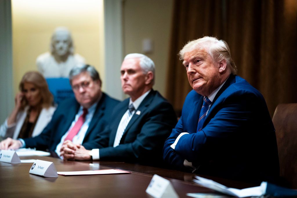 Trump, Mike Pence, and William Barr