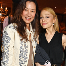 Michelle Yeoh and Ariana Grande attend Michelle Yeoh's Oscar celebrations hosted by Yeoh's manager David Unger and the Mandarin Oriental Hyde Park, London