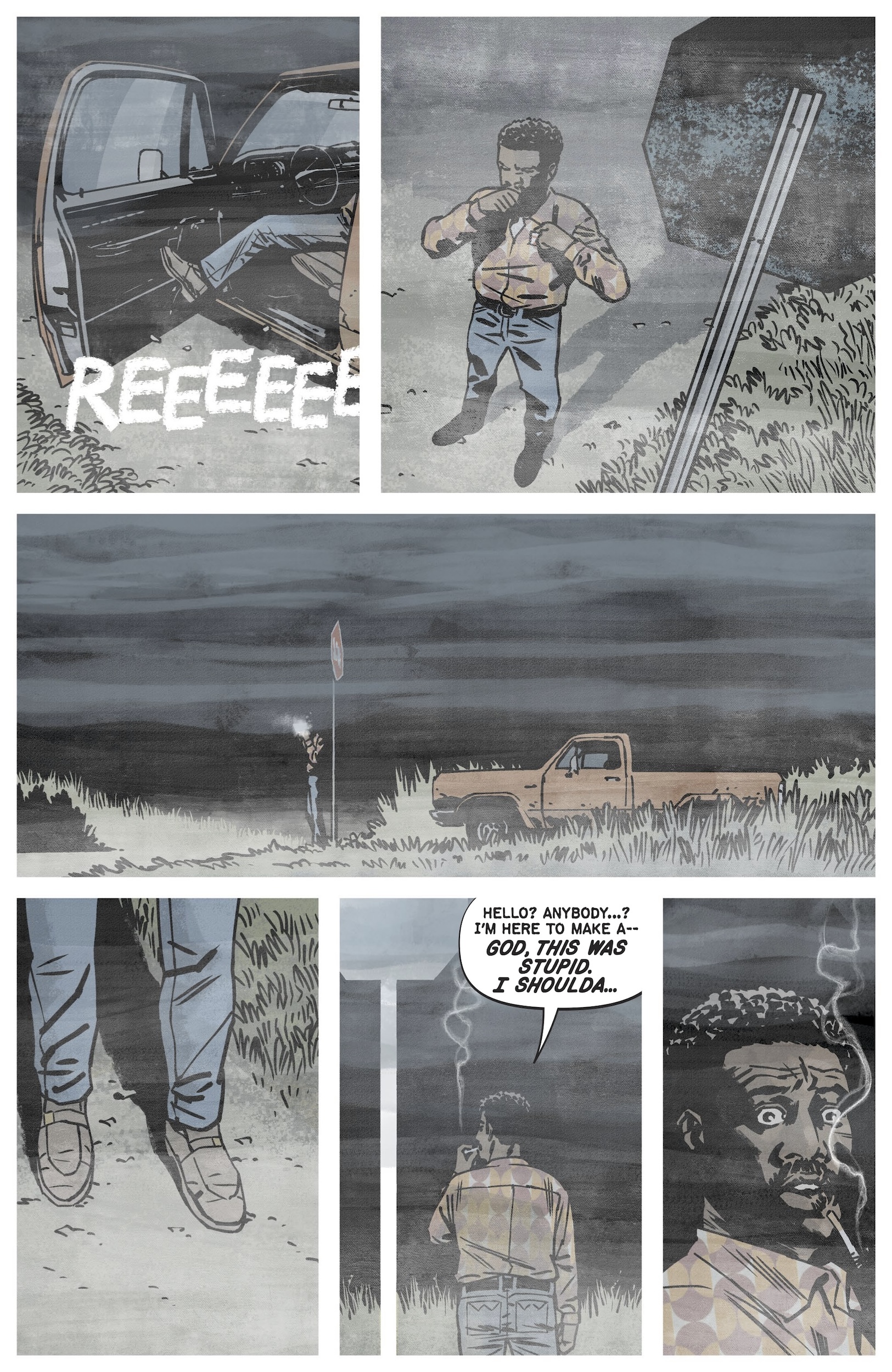 Pages from 'A Crossroads Repetition' in Epitaphs from the Abyss #3.