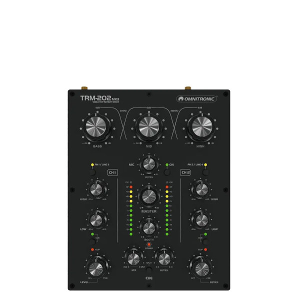 A small square image showing the Omnitronic TRM-202 MK3 mixer on a plain white background